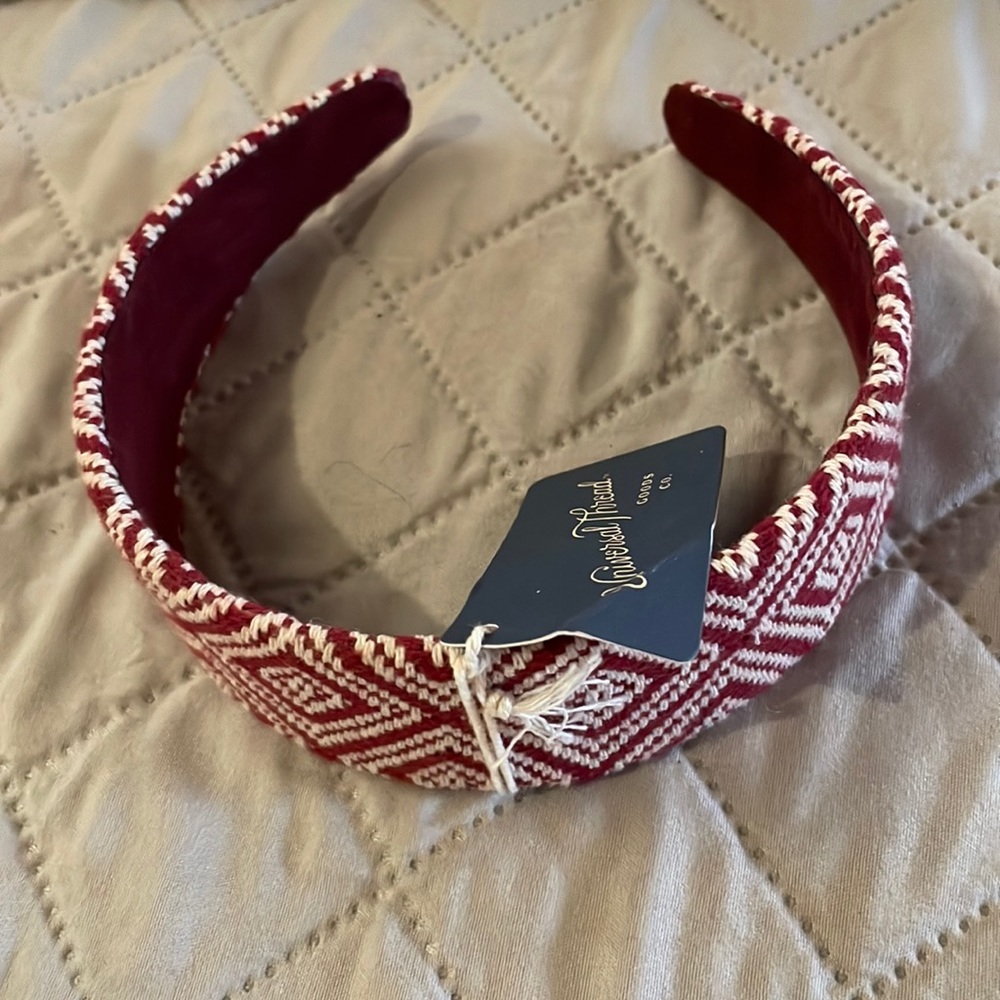 Cute Burgundy and white headband